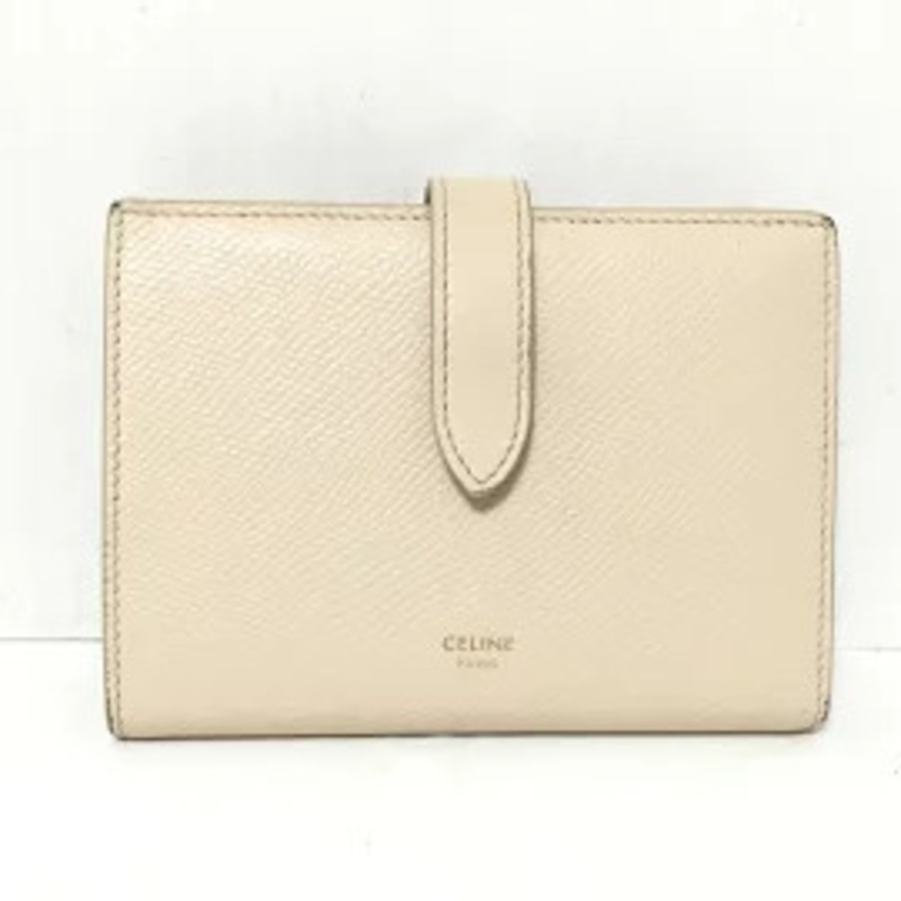 Celine Bi fold wallet Ivory White leather